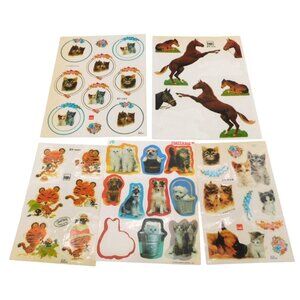 Vintage Sticker Sheets Animals Hallmark Norcross Kitten Dog Horse Cat Puppy
